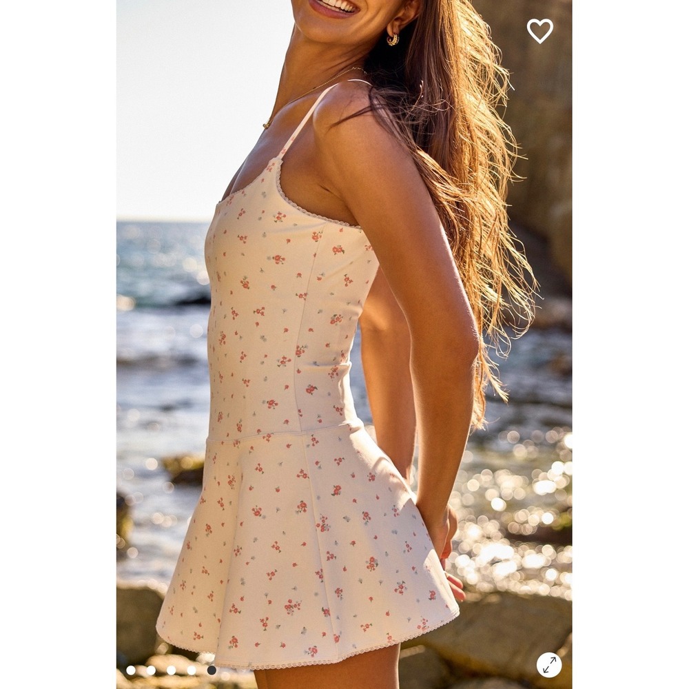 Altar'd State Floral Print Lace Trim Sports Active Mini Dress Size 2XL - Picture 2 of 10